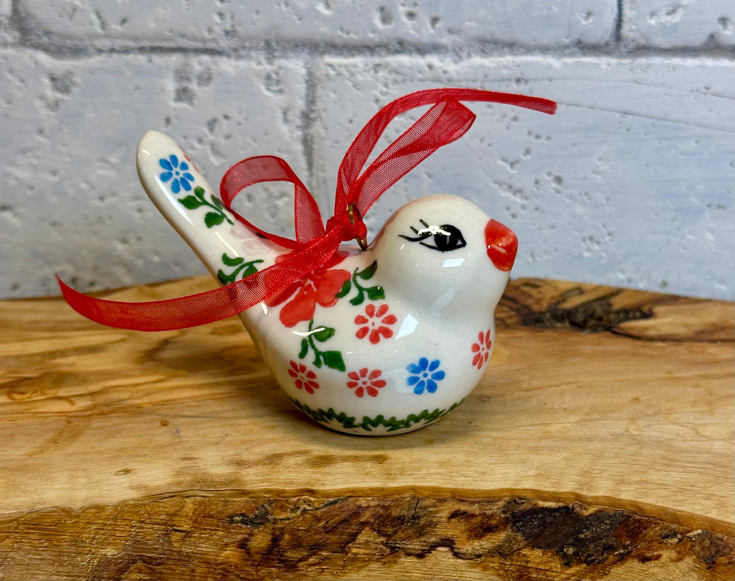 Kalich, Red, Purple and Blue Flowers Bird Ornament