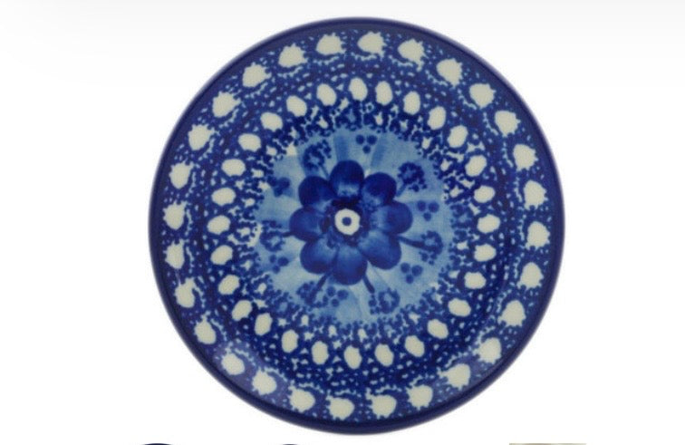 Ceramika Artystyczna, Unikat Blue Poppy Circle, Espresso Cup with Saucer