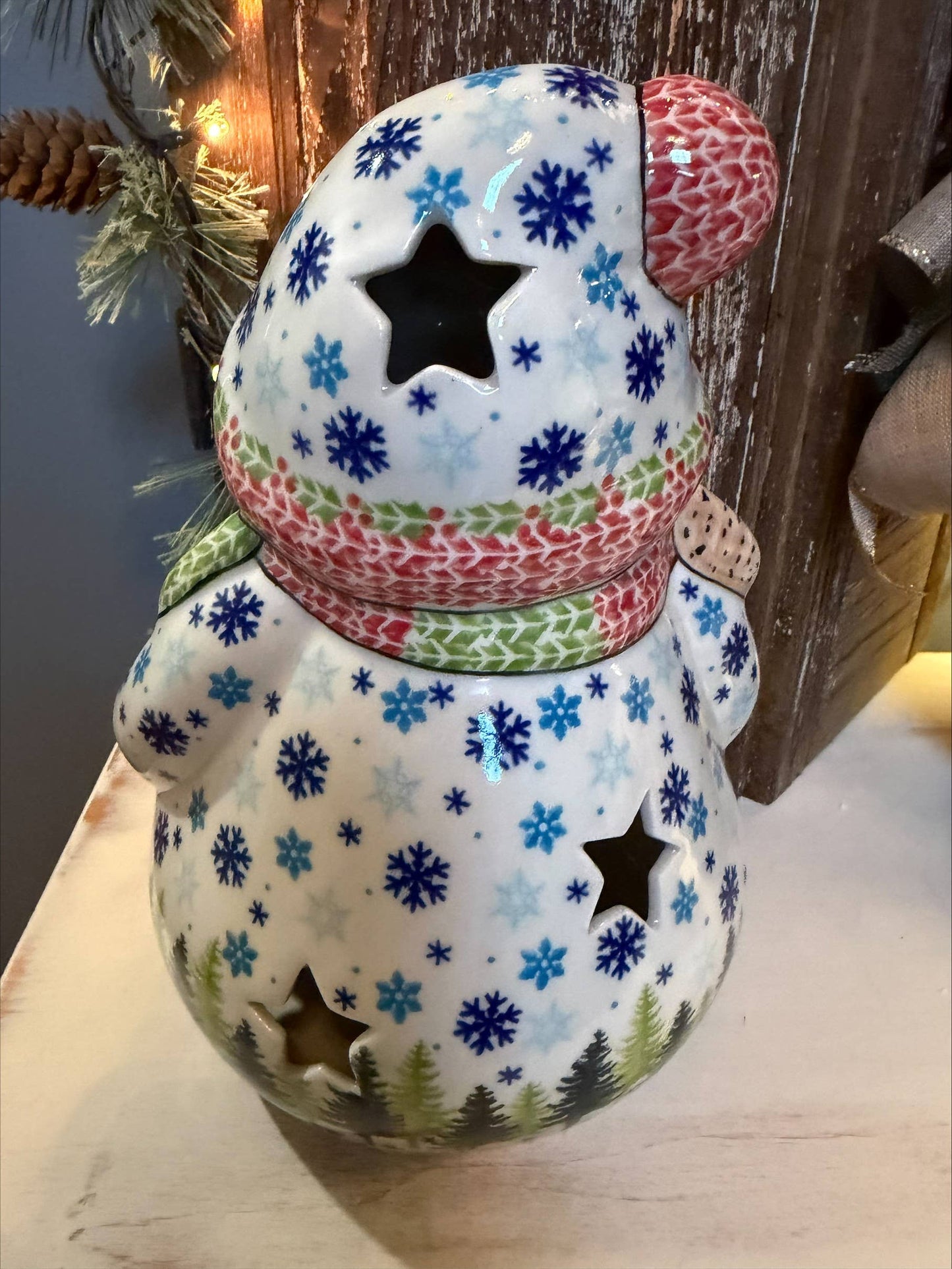 Vena Large Snowman Trees & Snowflakes Luminary