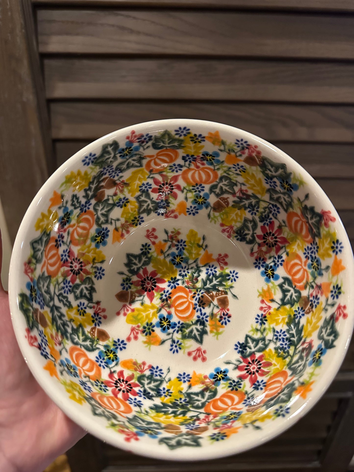 Vena Pumpkin and Flowers  6" Bowl