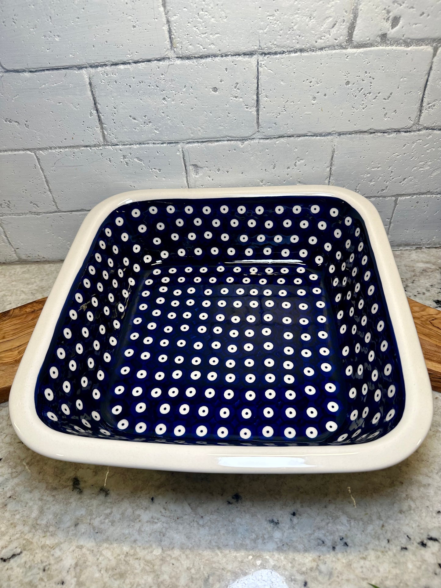 Manufaktura, Blue Eye, Large Square Baker 11.5"