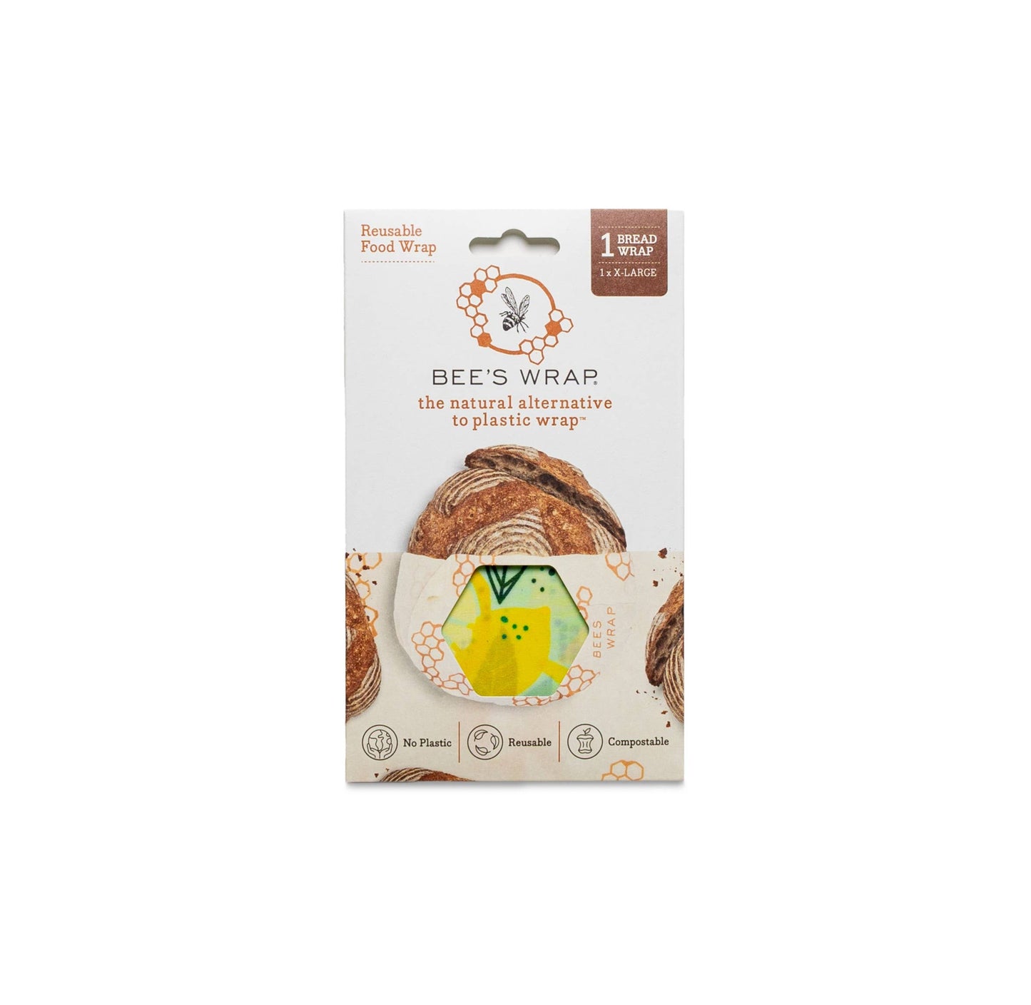 Bees Wrap Beeswax Reusable Bread Wrap - Fresh Squeeze Print