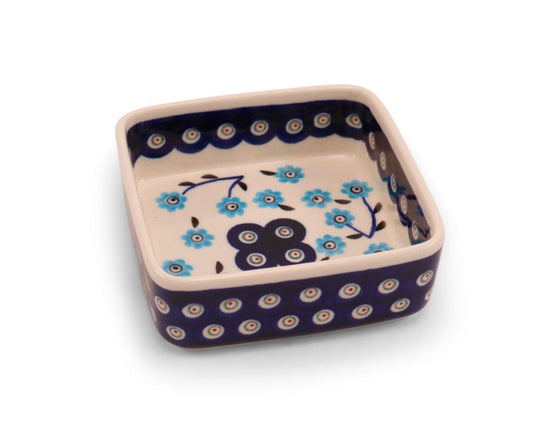 Zaklady Polish Pottery, Forget Me Not, Square Bowl