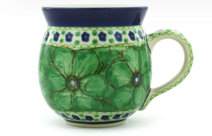 Ceramika Artystyczna, U408D, Key Lime Dreams, Large Bubble Mug 16 oz.