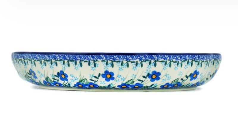 Ceramika Artystyczna Blue Joy, Chip and Dip Platter 12"