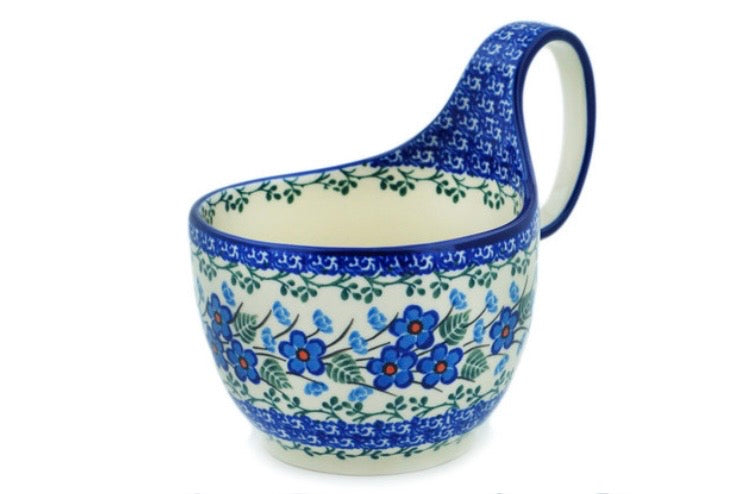 Ceramika Artystyczna, Blue Blossoms, Loop Mug/Soup/Dip Bowl