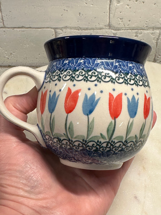 Ceramika Artystyczna Polish Pottery, Spring Tulips, Bubble Mug