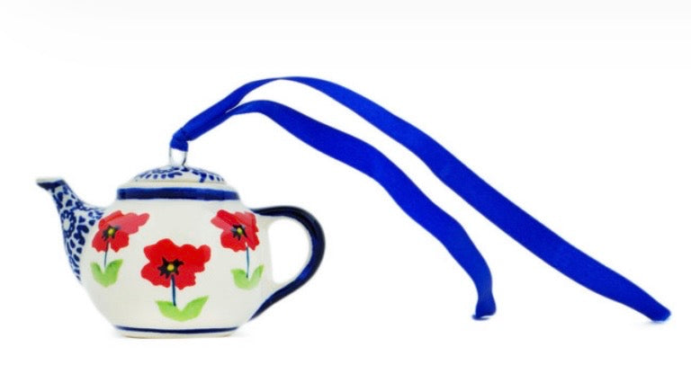 Manufaktura, Wind Blown Poppies, Mini Tea pot Ornament