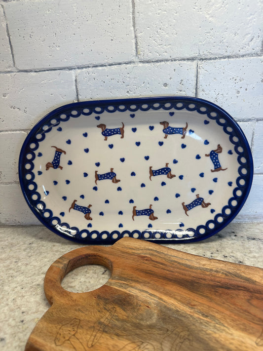 Kalich, Dressed Dachshund, Large Oval Platter