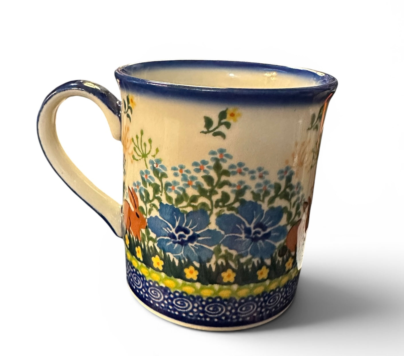 Kalich, Bunny and Blue Flower Straight Mug 10 oz