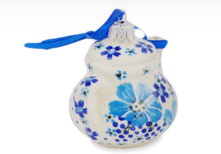 Bona,  Pansy Dawn, Teapot Ornament 3"