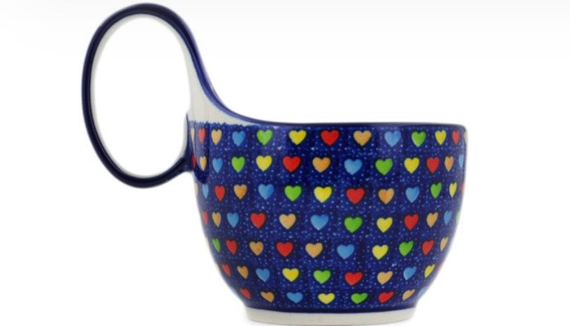 Ceramika Artystyczna Unikat U4835, Colorful Dot Show, Loop Mug/Soup Bowl