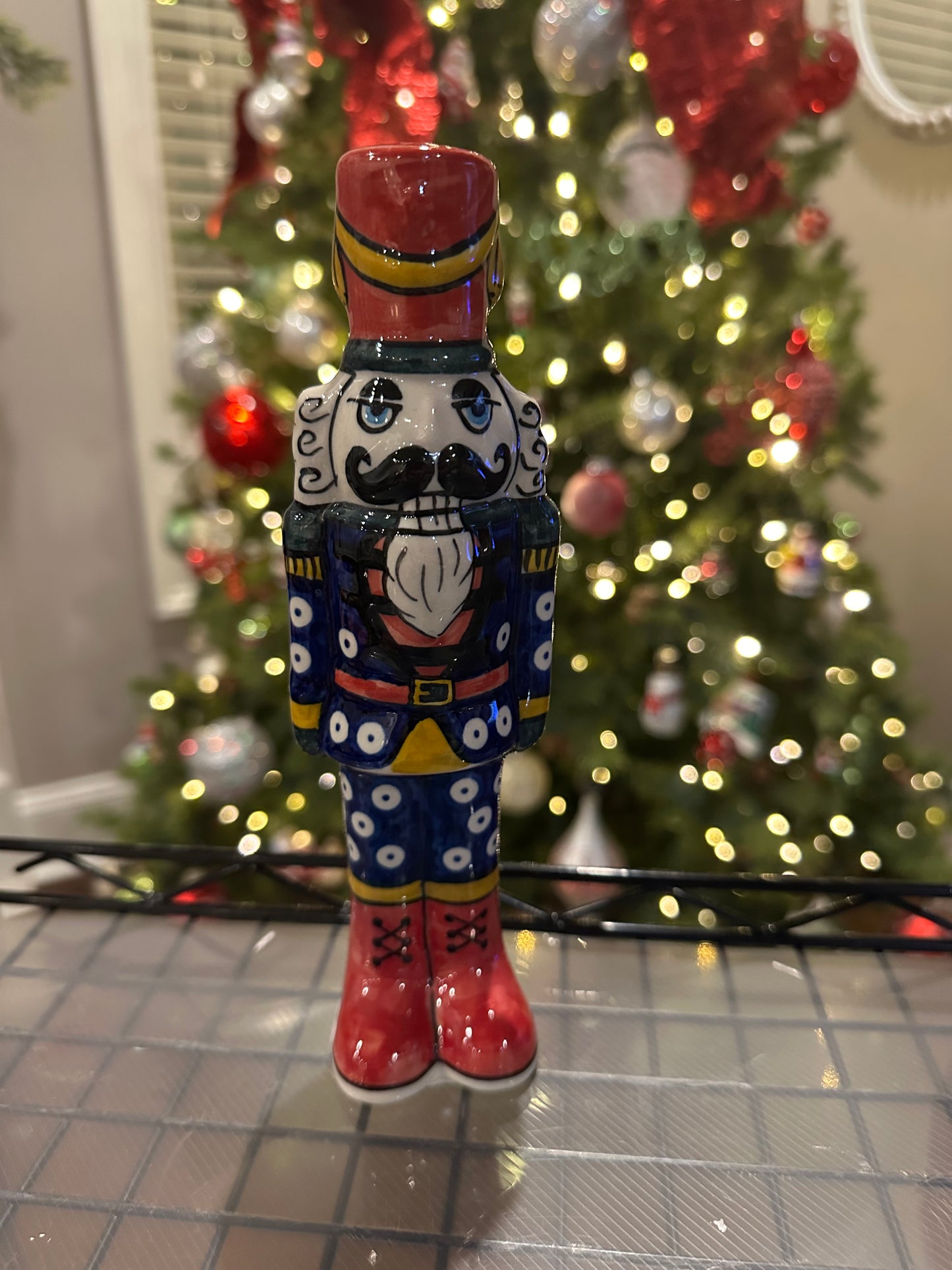 Vena Blue with White Dot Suit Nutcracker