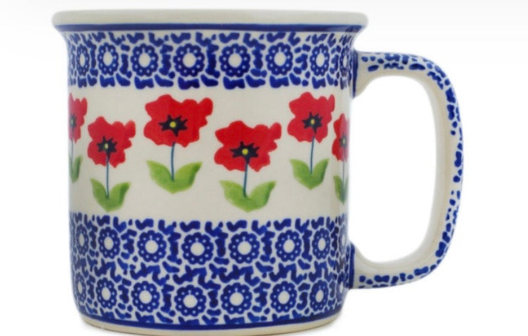 Manufaktura, Wind Blown Poppies, Straight Mug 12 oz