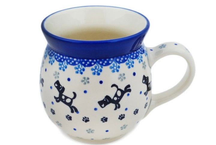 Ceramika Artystyczna, Playing Pups, Large Bubble Mug 16 oz