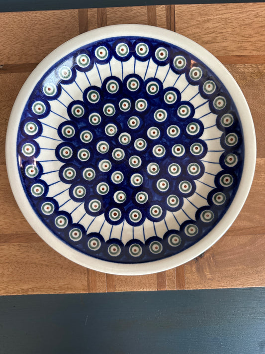 Zaklady Polish Pottery, Traditional Peacock, Preowned, 9.5" Plate