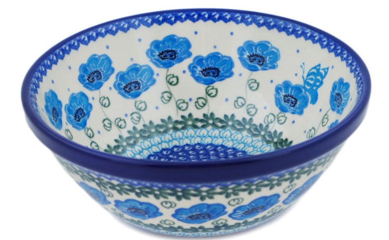 Ceramika Artystyczna Polish Pottery, Unikat Morning Poppies Bowl