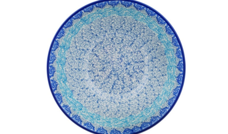 Ceramika Artystyczna Polish Pottery, Unikat Blue Lagoon Whimsy, Bowl