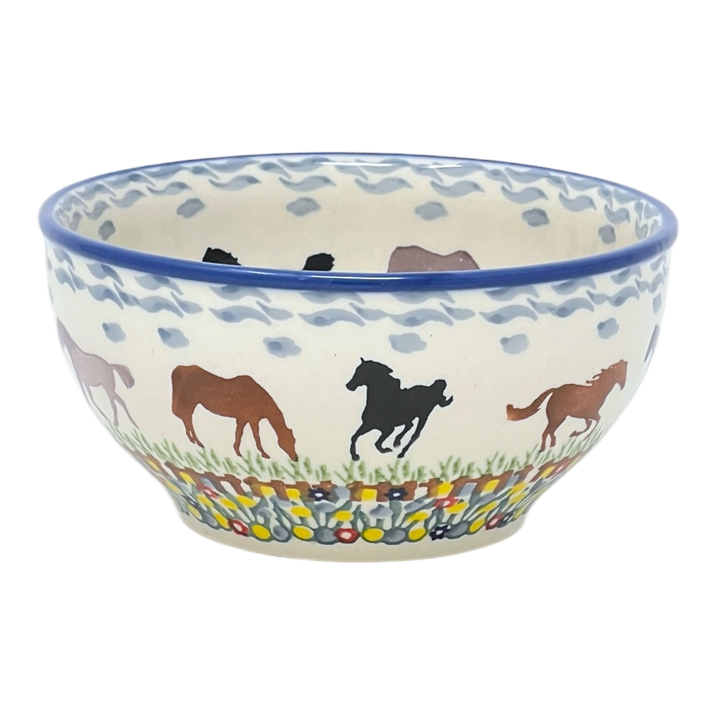 Bowl, Round, Tapered, 5.25" in "Wild Horses" by Manufaktura