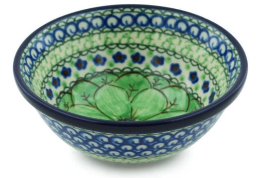 Ceramika Artystyczna, Green Pansies, Bowl 5"