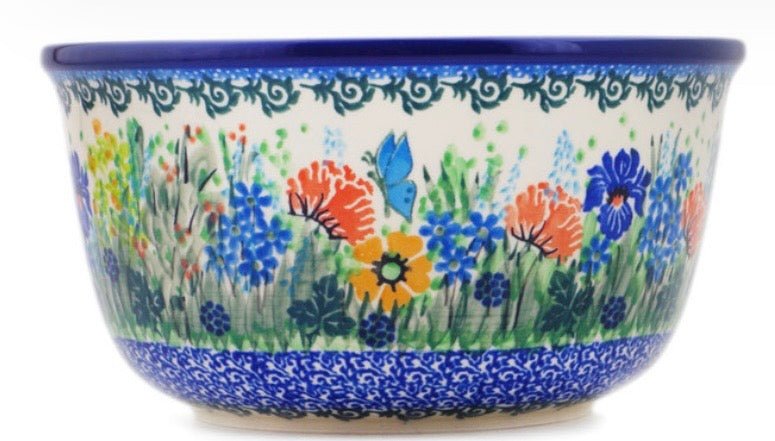 Ceramika Artystyczna, Unikat Butterfly Delight,  Deep Bowl 8"