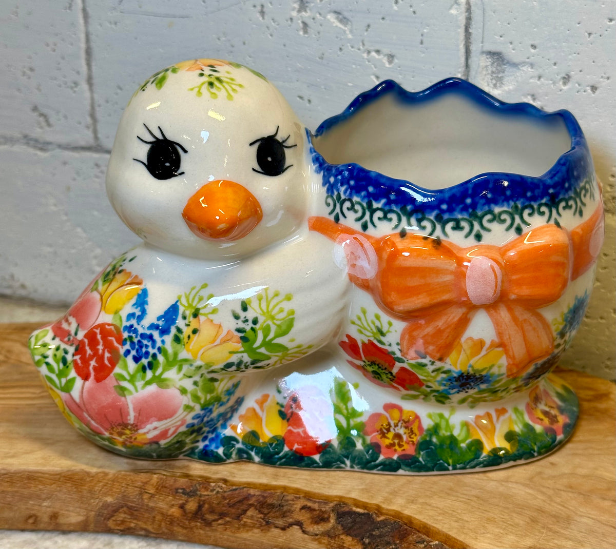 Kalich, Orange Bow, Floral Chickie with Broken Egg