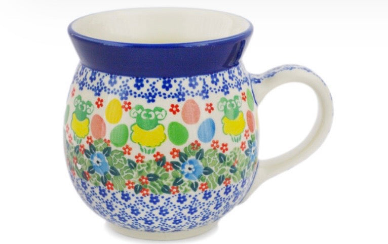 Ceramika Artystyczna, U5193, Sheep and Eggs, Large Bubble Mug