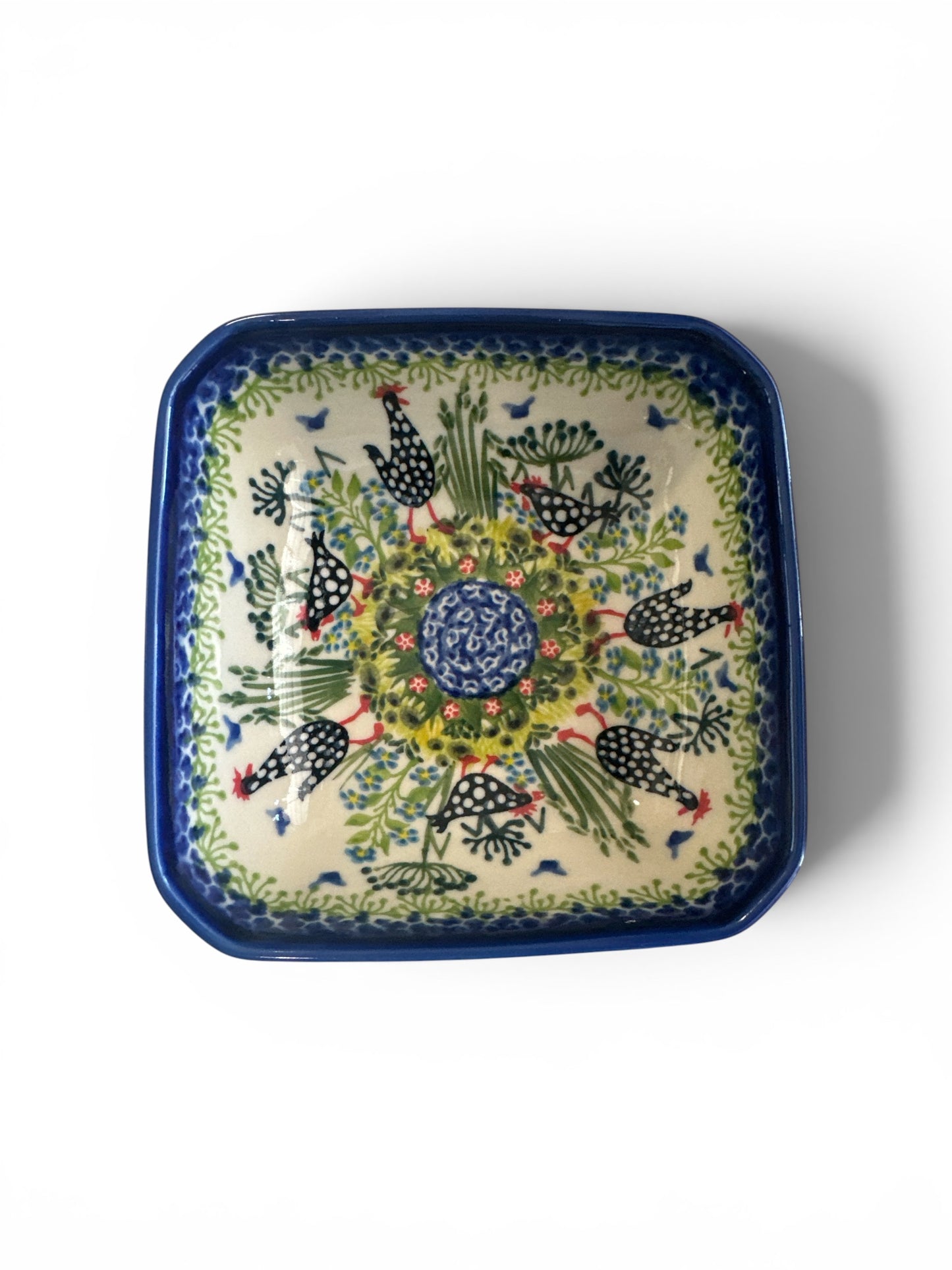 Kalich, Art Level A, Black Polka Chicken, Square Bowl