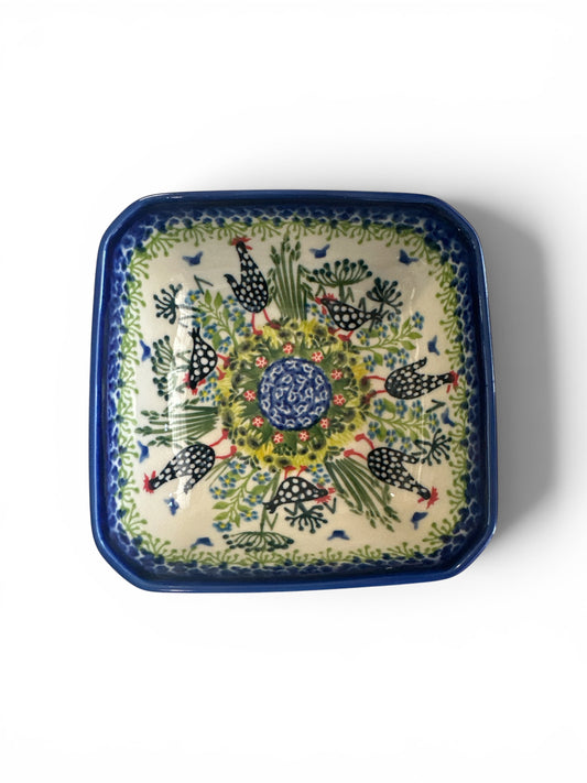 Kalich, Art Level A, Black Polka Chicken, Square Bowl