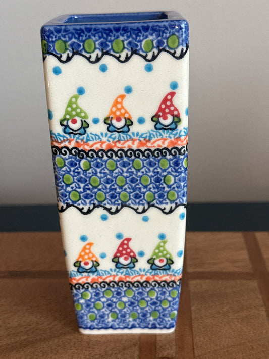 Galia Polish Pottery, Colorful Gnomes Vase