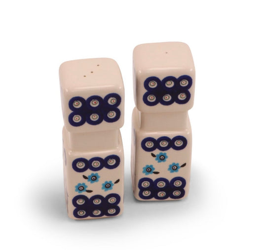 Zaklady Polish Pottery, Forget Me Not, Salt & Pepper Set