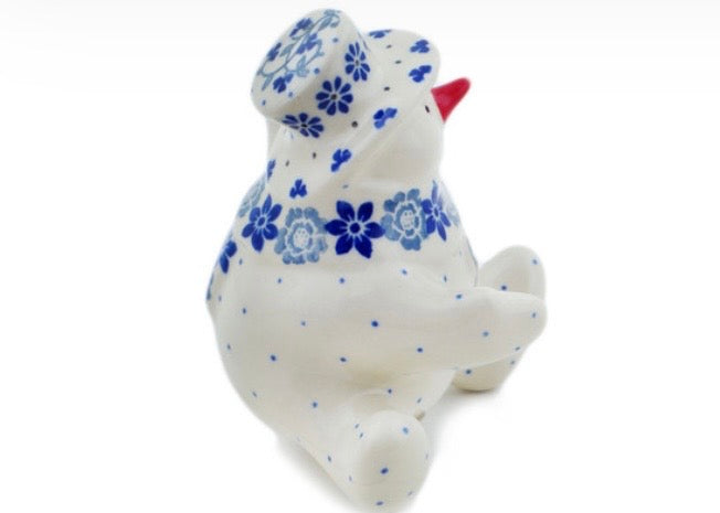 Ceramika Artystyczna,  Blue Country Field, Snowman Figurine