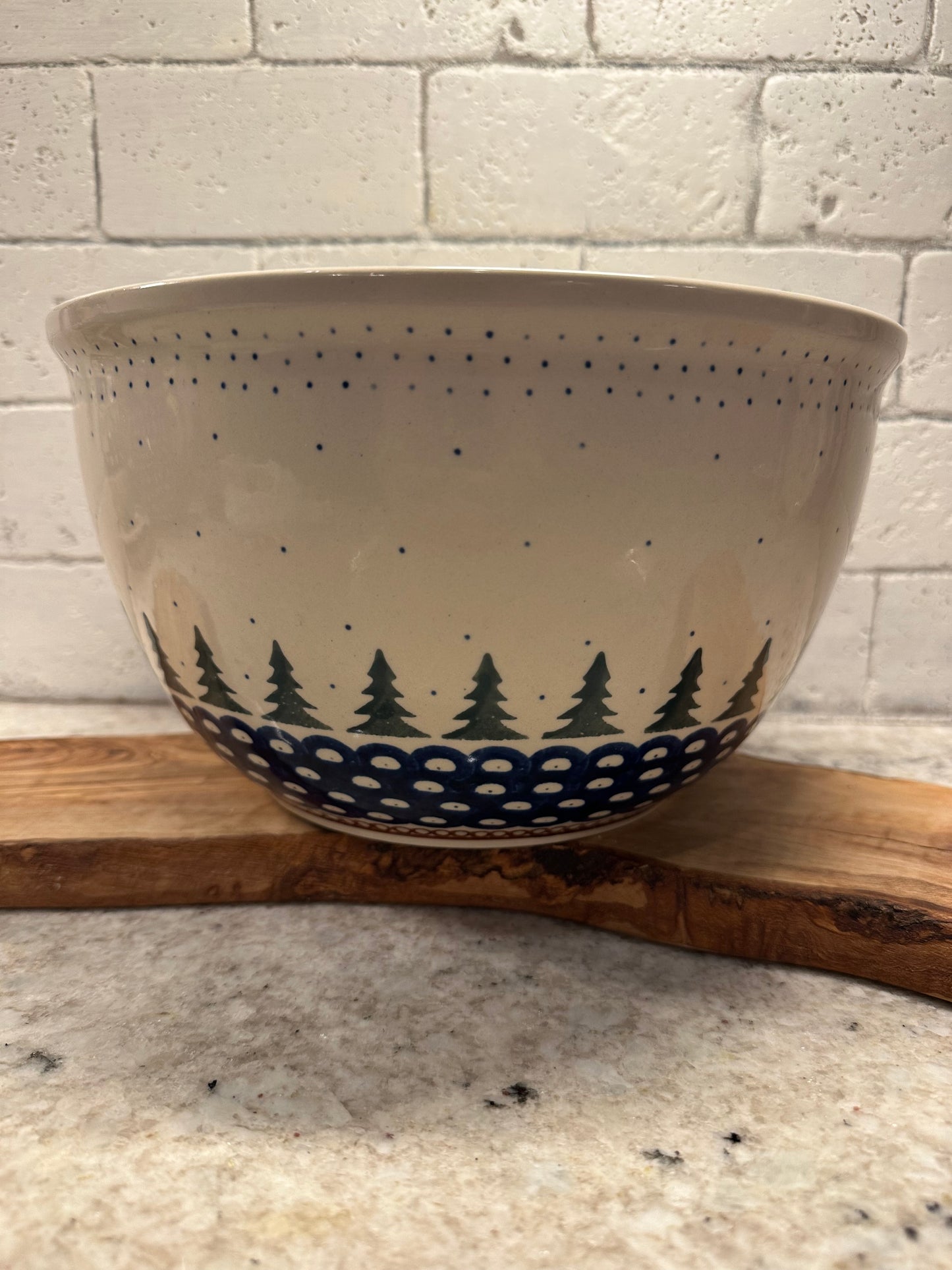 Zaklady Polish Pottery, Pine Forest, Large Mixing Bowl