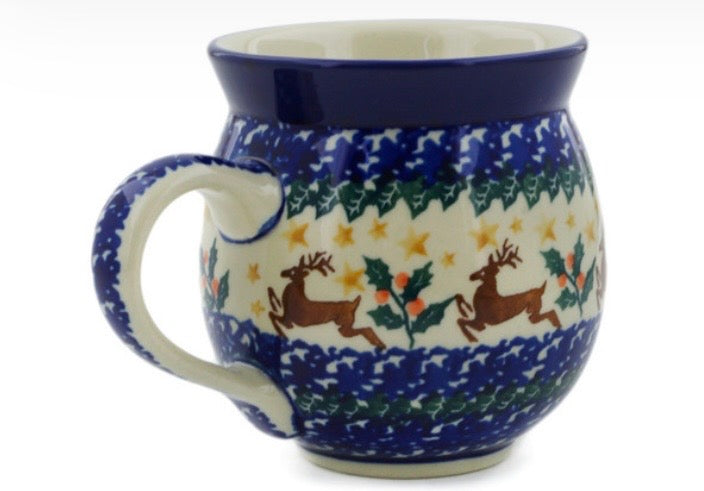 Ceramika Artystyczna, Prancing Reindeer, Medium Bubble Mug
