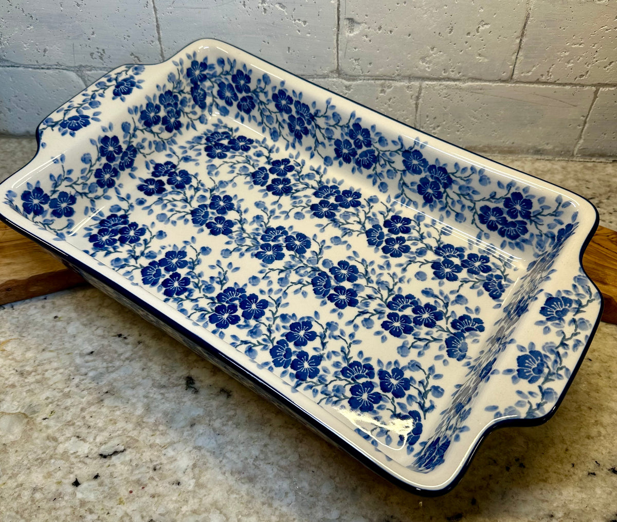Ceramika Artystyczna, Pattern 3428, Large Rectangular Baker with Handles