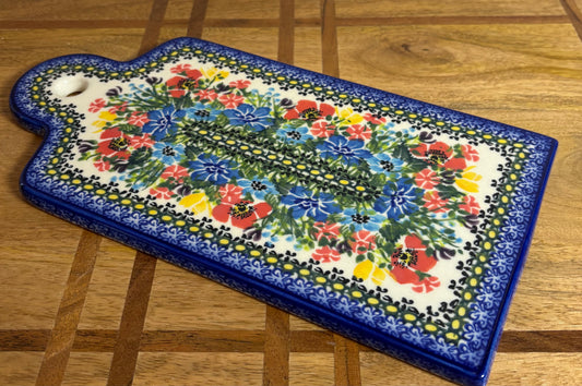 Kalich, Blue, Red, Yellow, Rectangular Cutting Board