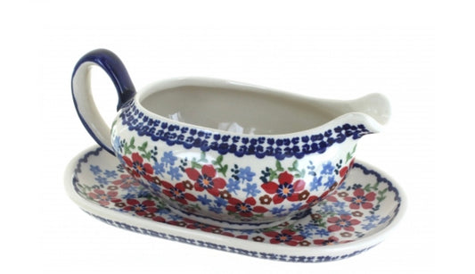 Manufaktura, Red Poppy Gravy Boat & Plate