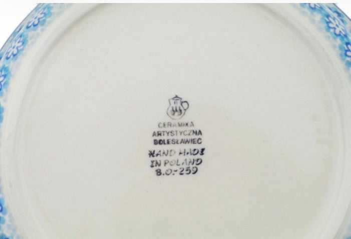 Ceramika Artystyczna, Azul Field, Medium Round Baker with Handles