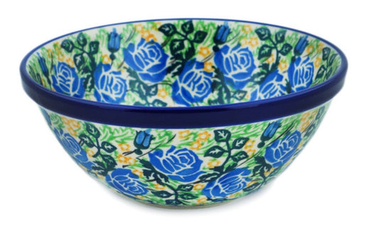 Ceramika Artystyczna Polish Pottery, Unikat English Rose, Nesting/Cereal Bowl