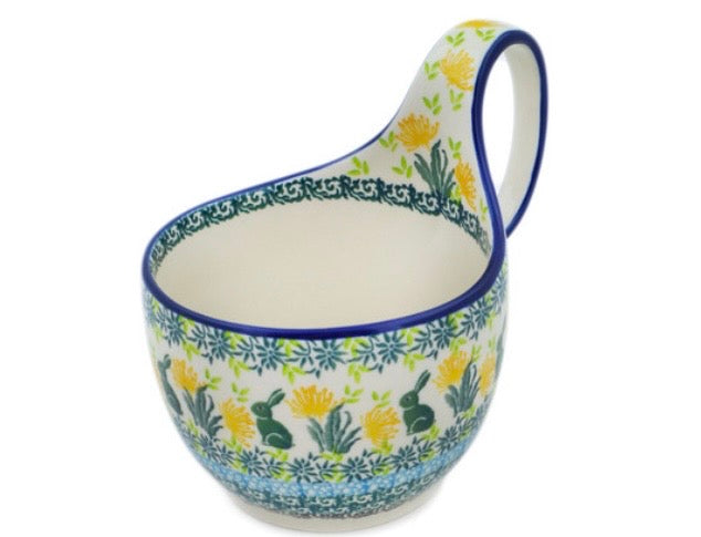 Ceramika Artystyczna, U5108, Riveting Rabbits, Loop Mug/Bowl