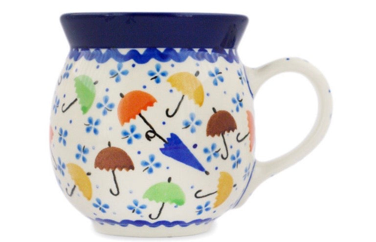 Ceramika Artystyczna, Raining Umbrellas, Large Bubble Mug