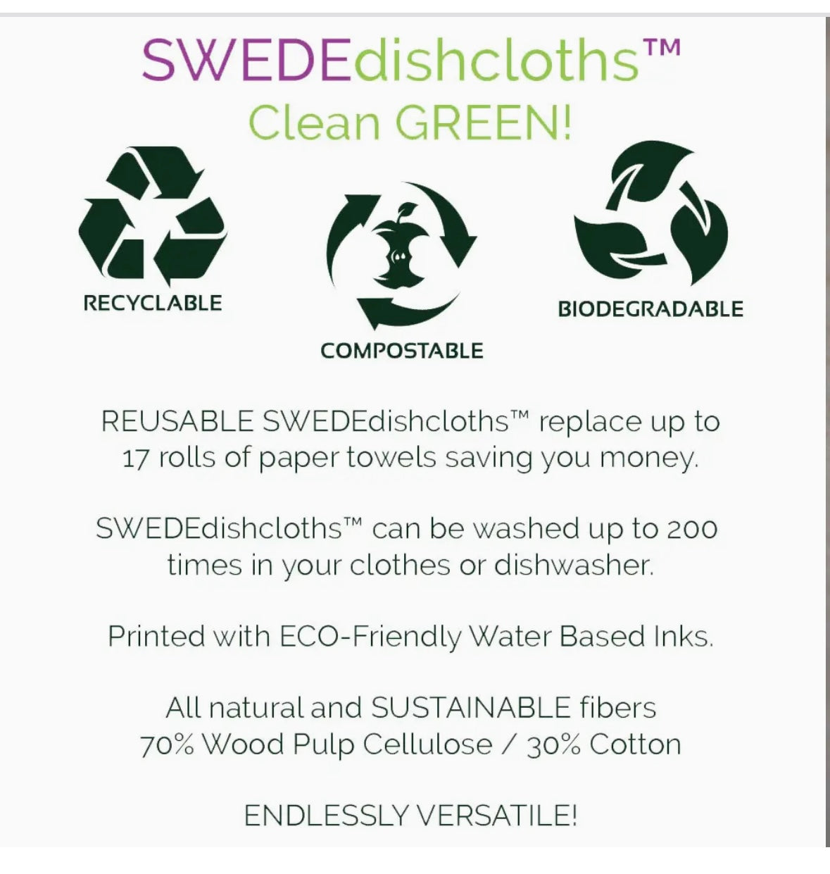 Swedish Dishcloth Christmas Santa with Cocoa