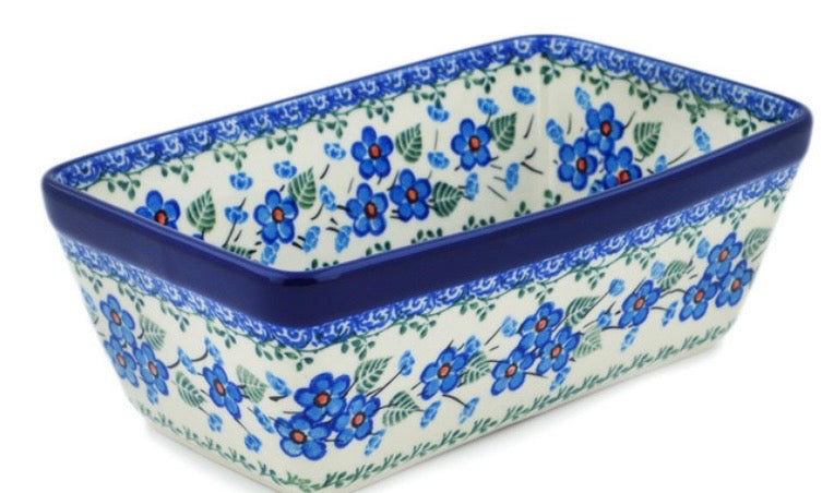 Ceramika Artystyczna, Blue Blossom, Loaf Pan 8"