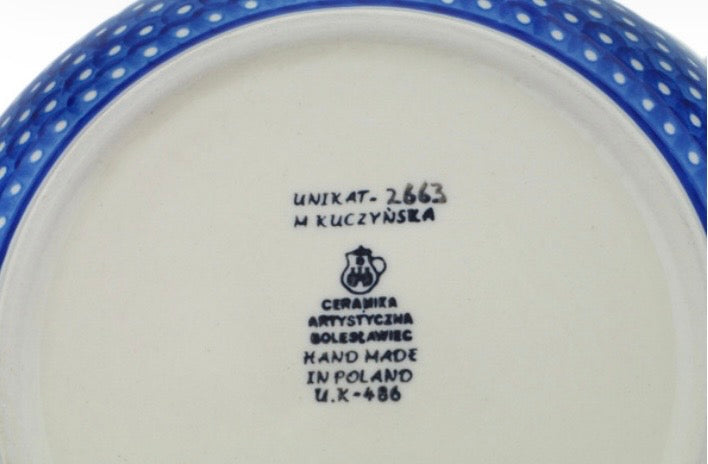 Ceramika Artystyczna, First Snow, Oval Baker with Cover 12"