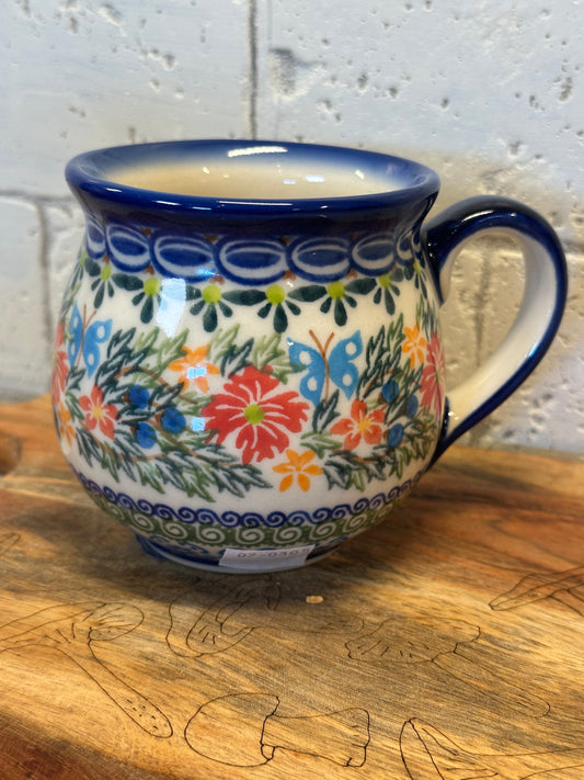 Kalich, Art Level, Blue Butterfly, Red/Orange/Blueberry Bubble Mug 12 oz