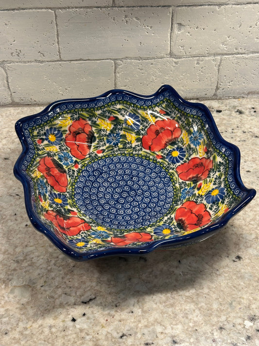 Kalich, Art Level A2, Red Poppies, Large Swirl Bowl