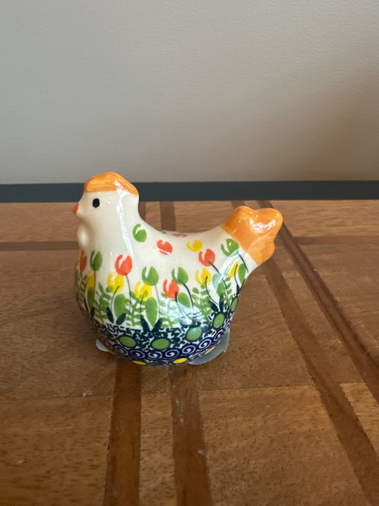 Galia Polish Pottery Tulip Chicken Figurine