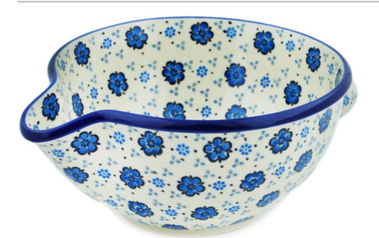 Ceramika Artystyczna Polish Pottery, Flowing Blues, Batter Bowl