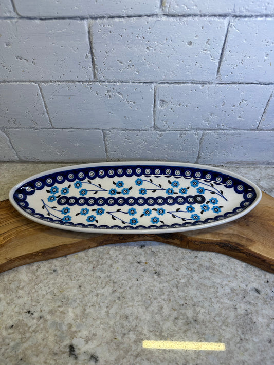 Zaklady Polish Pottery, Forget Me Not, Oval Platter
