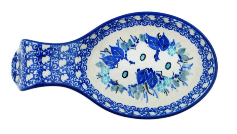 Ceramika Artystyczna Polish Pottery, Unikat U5050, Delicate Magnolia, Spoon Rest